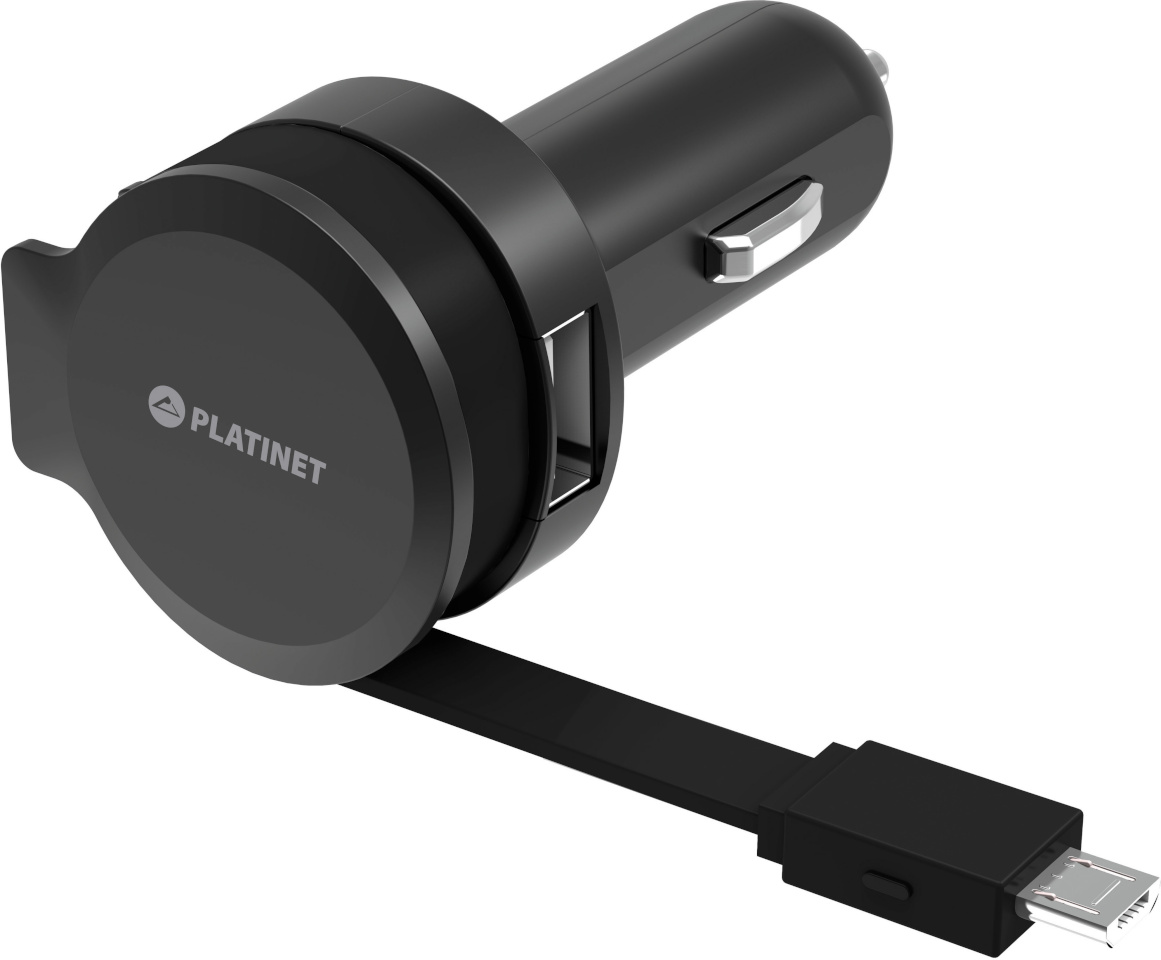 Platinet autolaadija 1xUSB 2,4A + microUSB kaabel (44650)