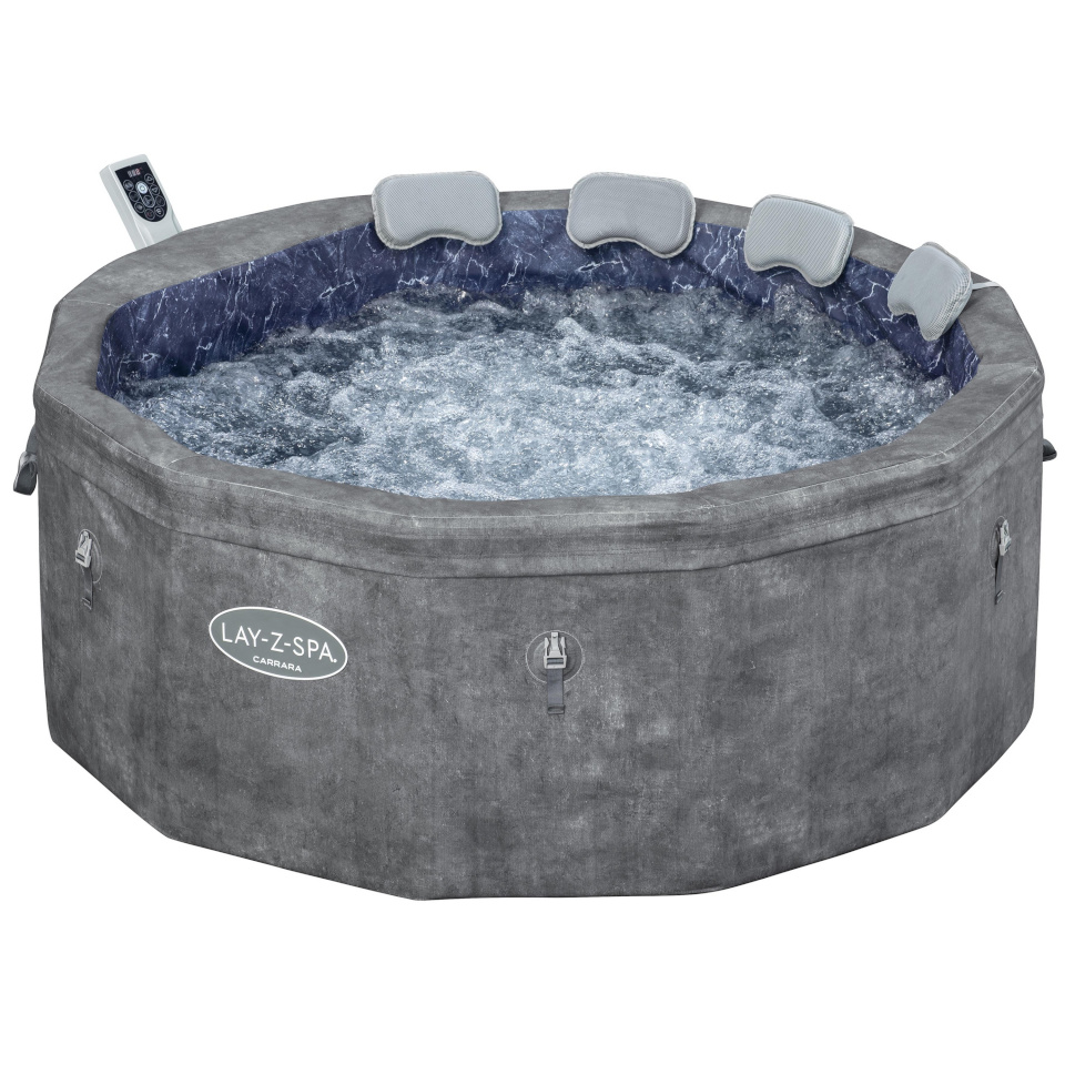 Bestway mullivann Lay-Z-Spa Carrara ThermaCore UltraFit Smart AirJet 6 Outdoor Hot Tub, 170cm x 65cm, hall