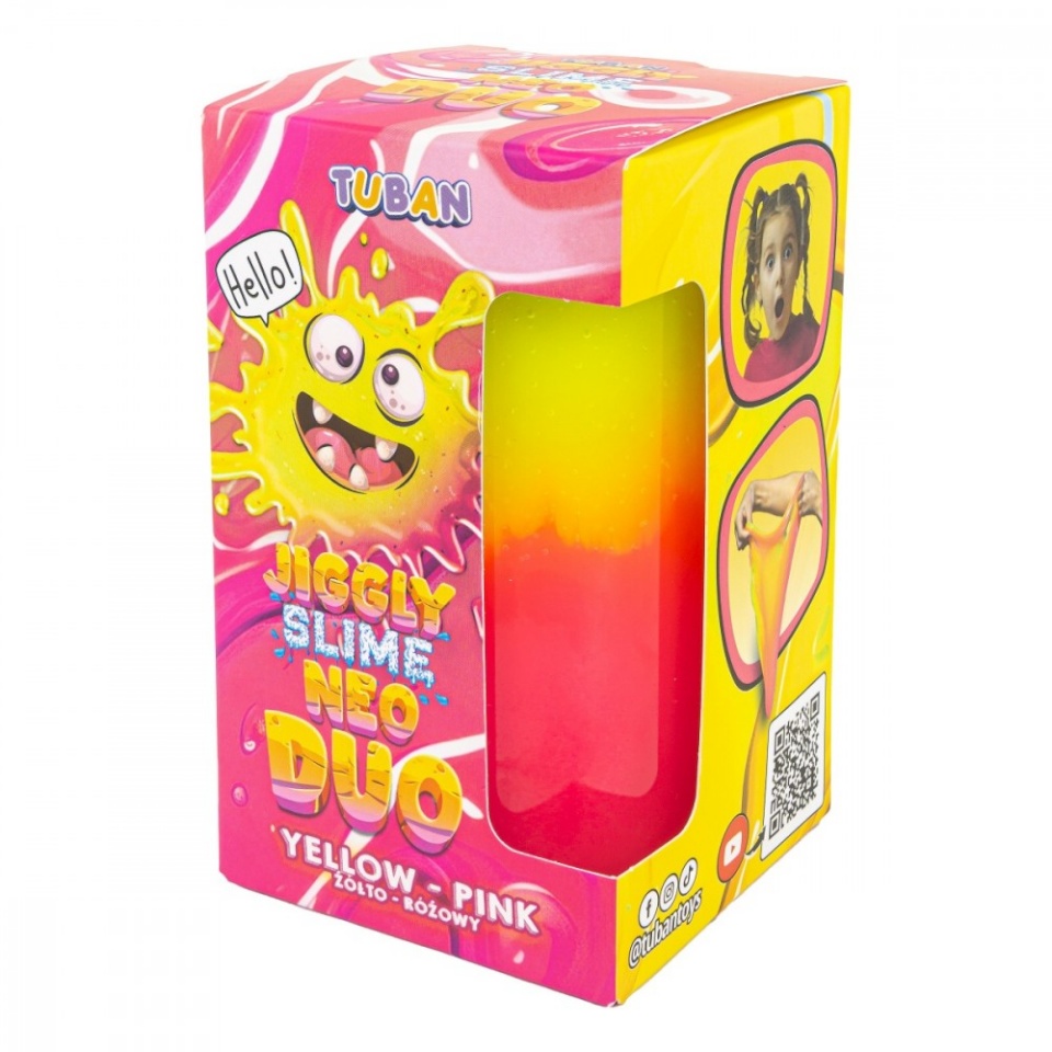 TUBAN Slime Jiggly Neo Duo kollane-roosa 430g