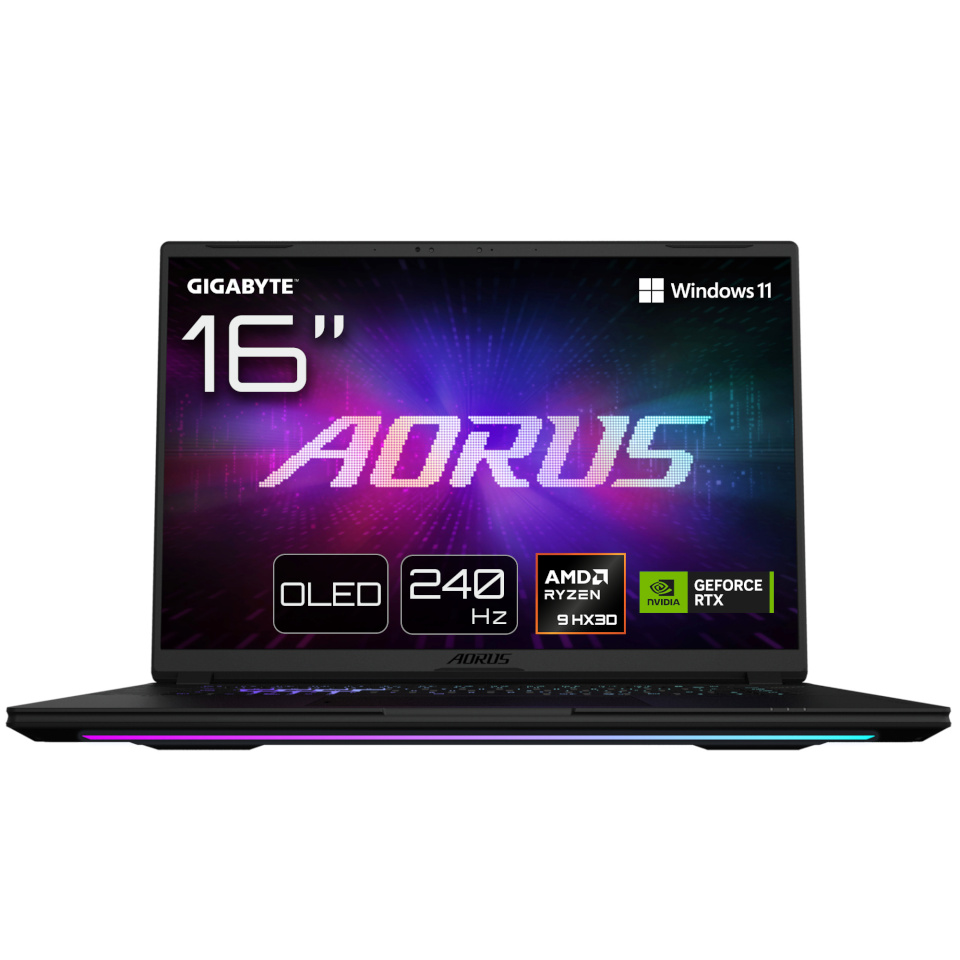 GigaByte sülearvuti AORUS MASTER 16 16" QHD OLED 240 Hz Display, AMD Ryzen 9 9955X3D, 32GB RAM, 2TB SSD, NVIDIA GeForce RTX 5080, Windows 11 Pro
