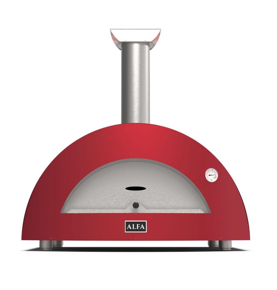 Alfa Forni pitsaahi Moderno 3 Pizza Wood Oven Antique, punane