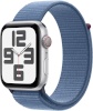Apple Watch SE (2023) GPS + Cellular 44mm Silver Aluminum Case with Winter Blue Sport Loop