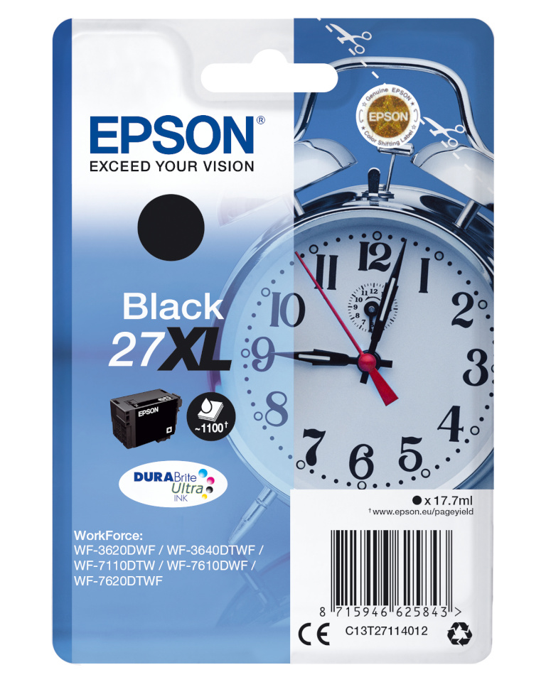 Epson tindikassett Durabrite 27XL, must