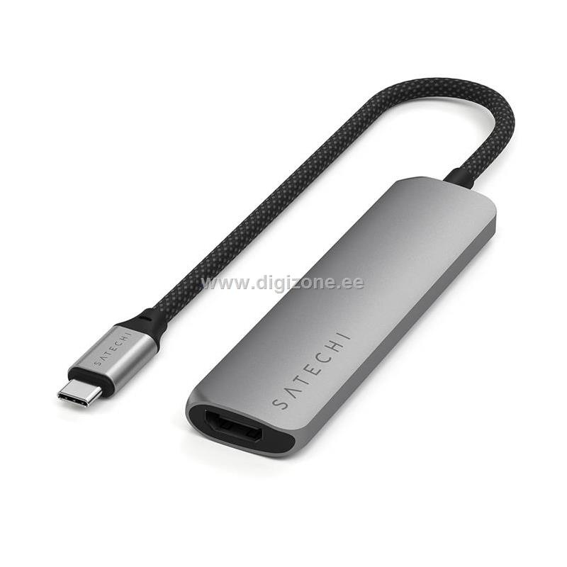Satechi USB jagaja USB-C 4-in-1 Slim 4K, hall