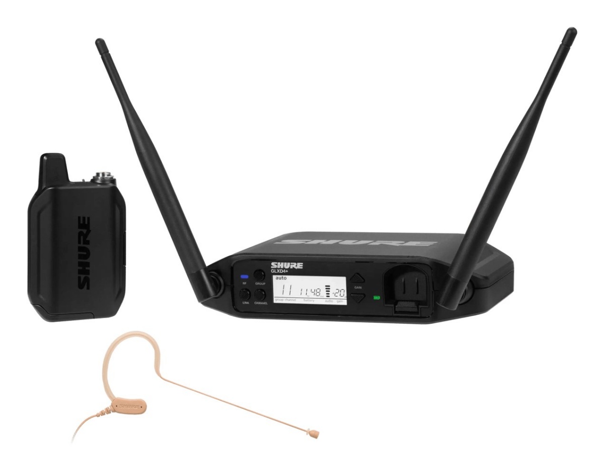 Shure mikrofon GLXD14+E/MX53-Z4 - Dual BAND digital Wireless system with bodypack transmitter and headset