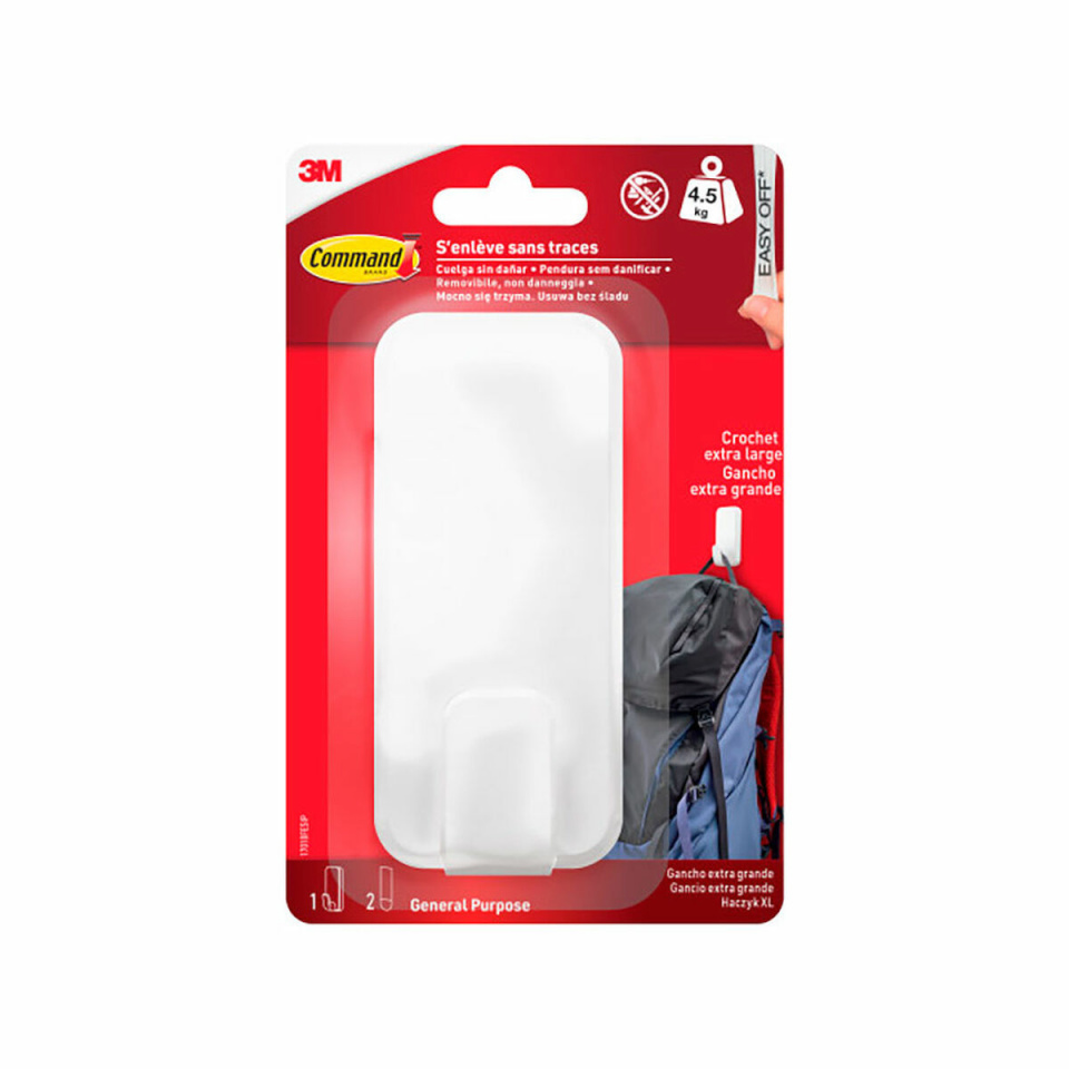 3M Konks riputamiseks 4,5 Kg valge Plastmass (1tk)