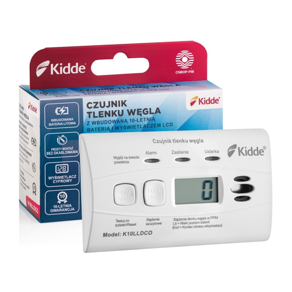 Kidde vingugaasiandur K10LLDCO Carbon Monoxide Sensor, valge