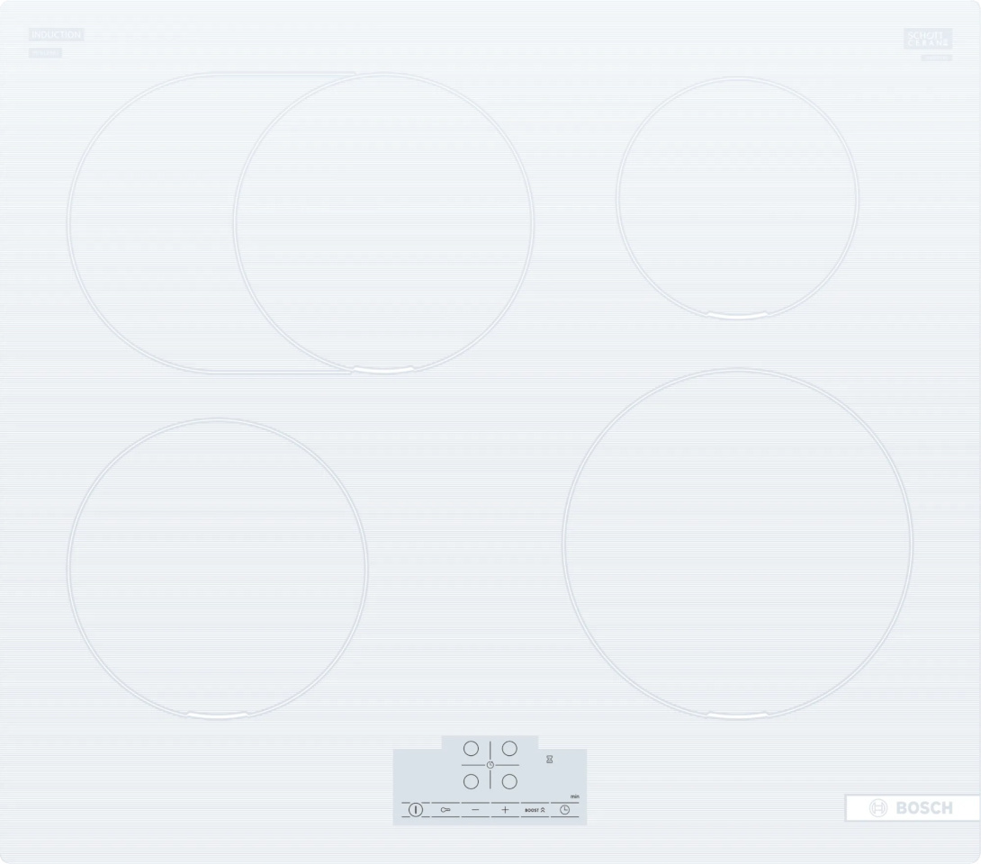 Bosch integreeritav pliidiplaat PIF612BB1E Series 6 Induction Hob 60cm, valge