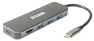 D-Link DUB-2333 5-in-1 USB-C Hub HDMI/Power Delivery1x HDMI