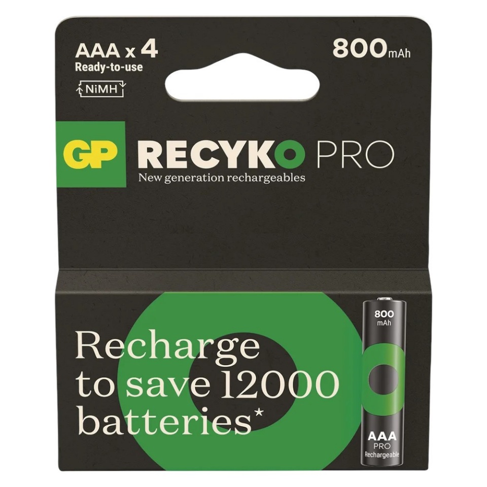 GP Battery patarei R03/AAA NiMH 800mAh Blister 4tk. PRO
