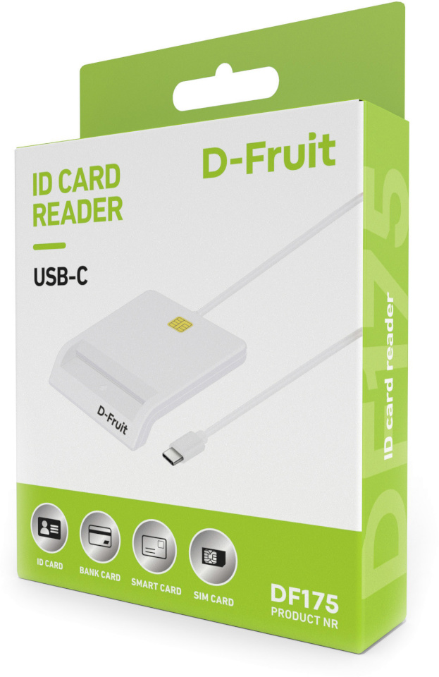 D-Fruit ID-kaardi lugeja USB-C DF175, valge