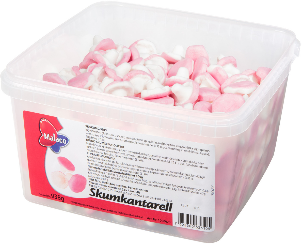 Cloetta lahtised kommid Malaco Mushroom Loose Candy, 938g