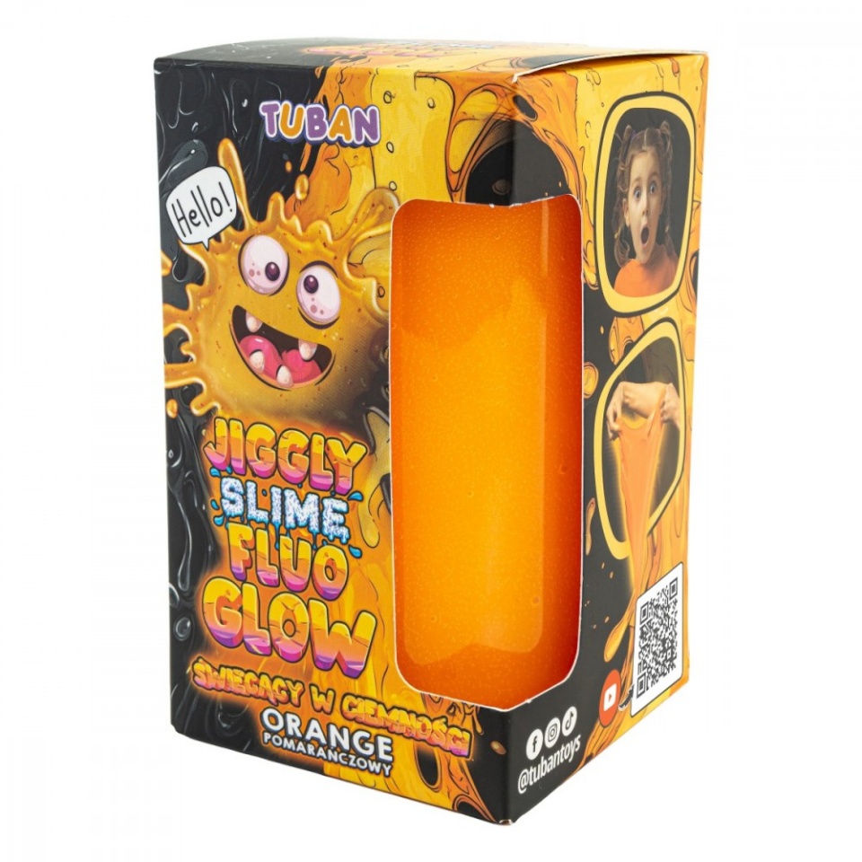 TUBAN Slime Jiggly Fluo Glow oranž 430g