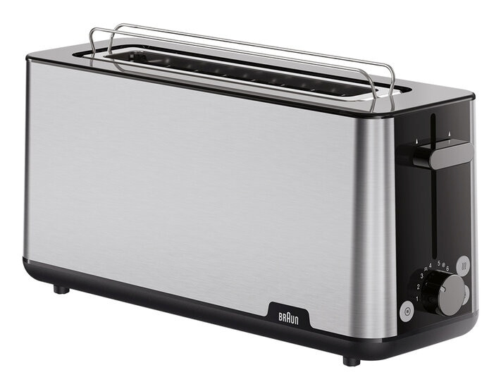Braun röster HT 1610 BK PurShine Long Slot Toaster Toaster, roostevaba teras/must