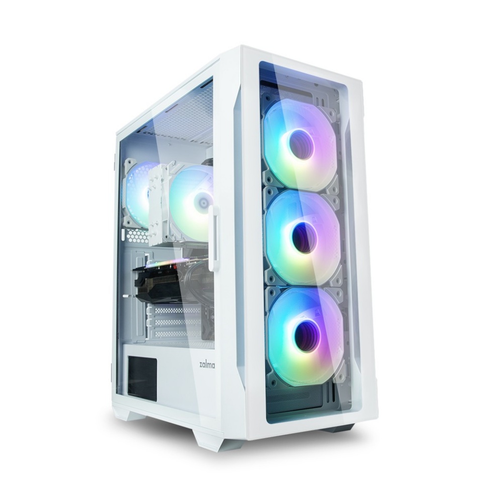 Zalman korpus PC case I3 Neo TG valge Mid Tower RGB fan x4, valge