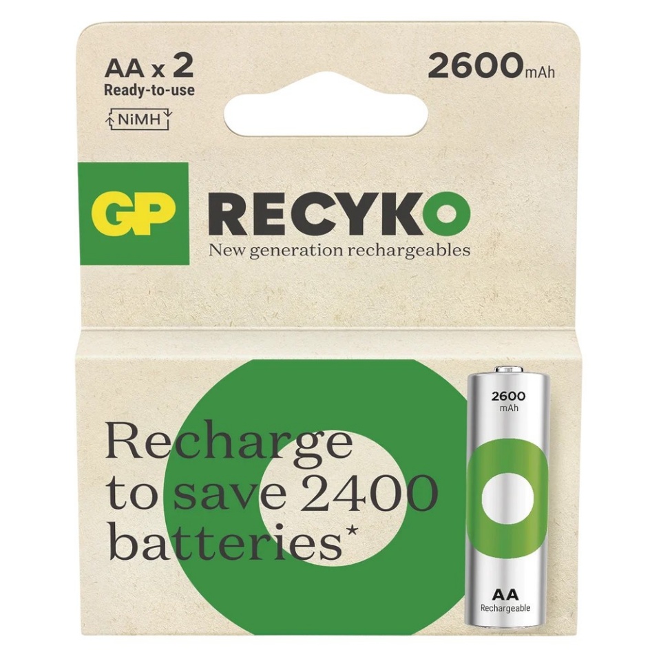 GP Battery patarei R6/AA NiMH 2 600mAh Blister 2tk.