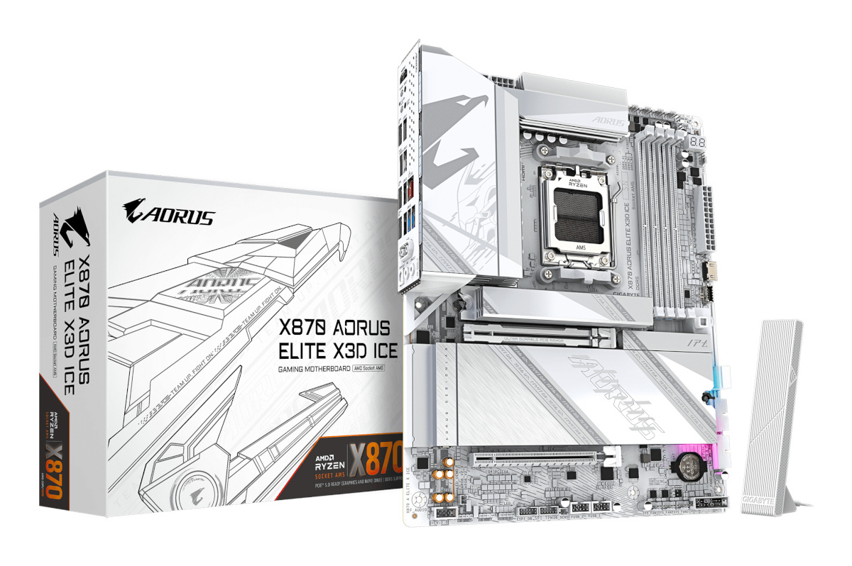 Gigabyte emaplaat X870E AORUS ELITE X3D ICE (X870,AM5,ATX,DDR5)