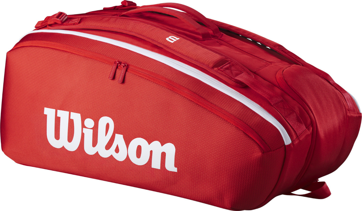Wilson Super Tour 15-pakiline kott tennisereketite jaoks, punane