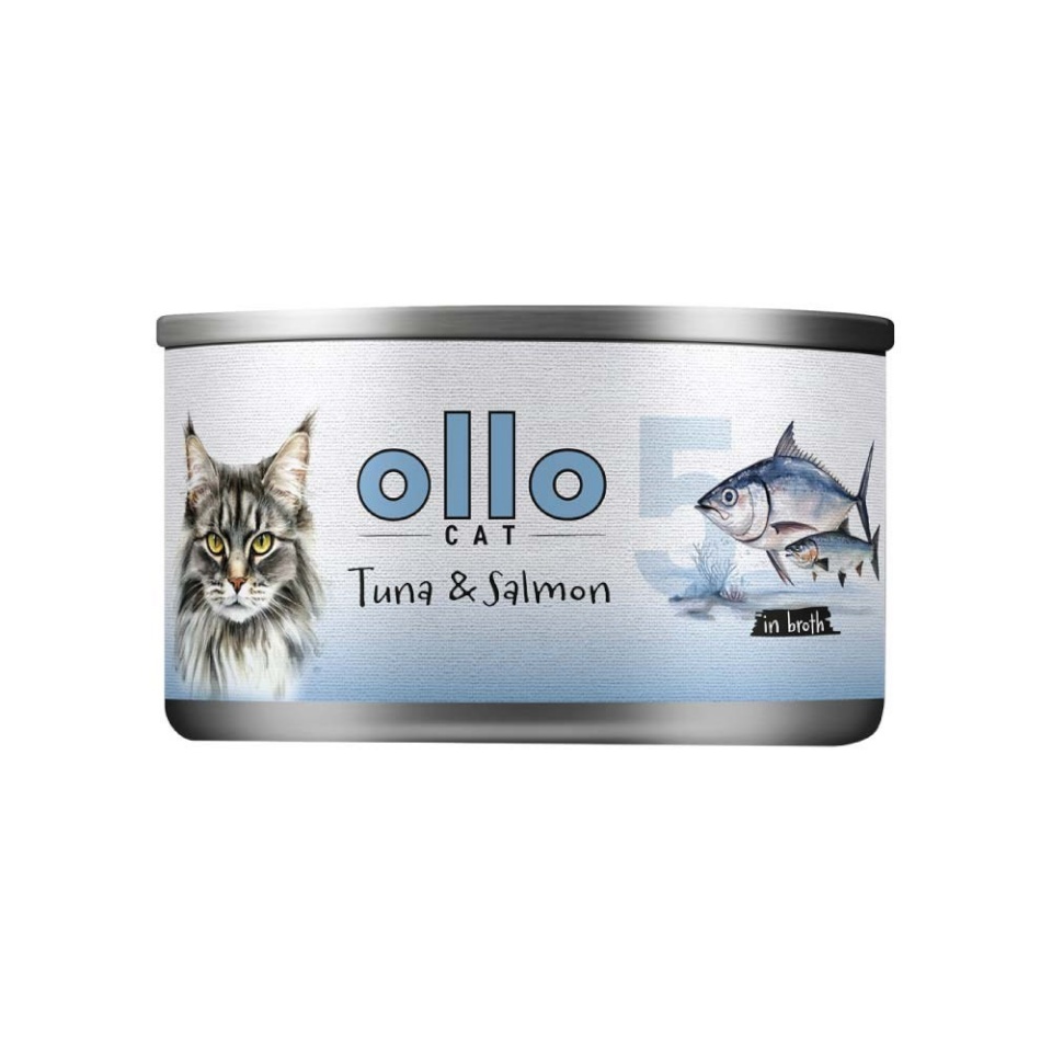 Ollo kassitoit Cat nr 11 Tuna & Salmon in Broth, 70g
