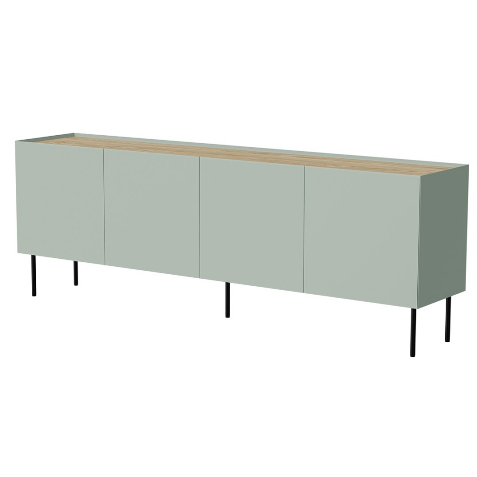 Cama Meble puhvetkapp FELLINI chest of drawers 200x40x70 olive + oiled oak top