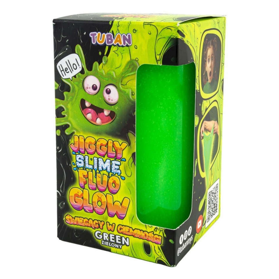 TUBAN Slime Jiggly Fluo Glow roheline 430g