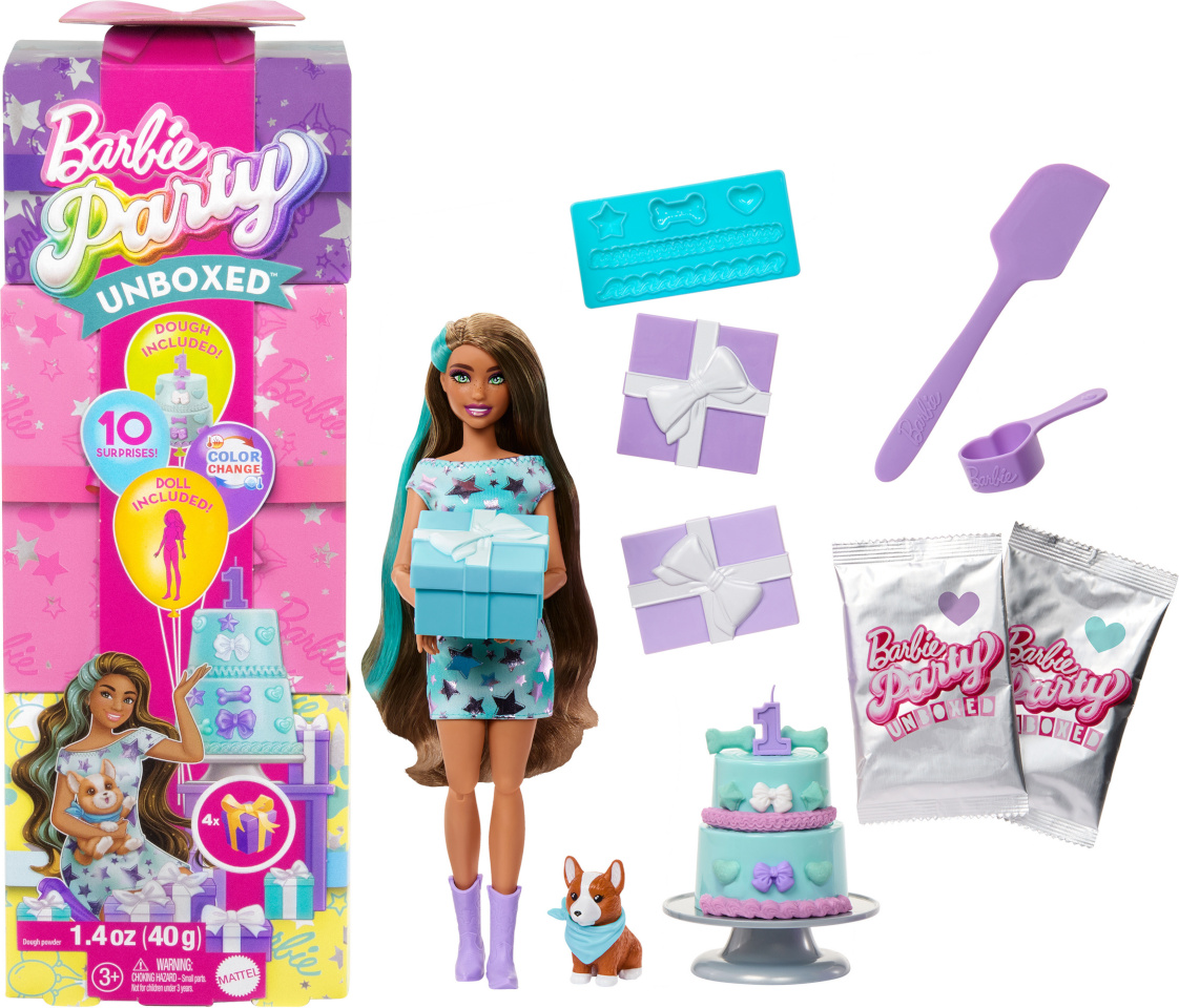 Barbie Party Unboxed Party Stars nukk ja lemmikloom