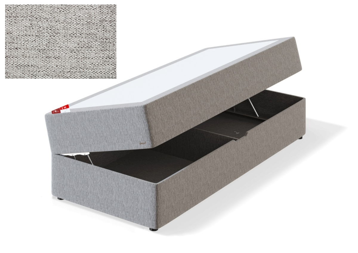 Sleepwell kušett panipaigaga RED POCKET STORAGE,  90x200x53cm, VERANO helehall, pehme