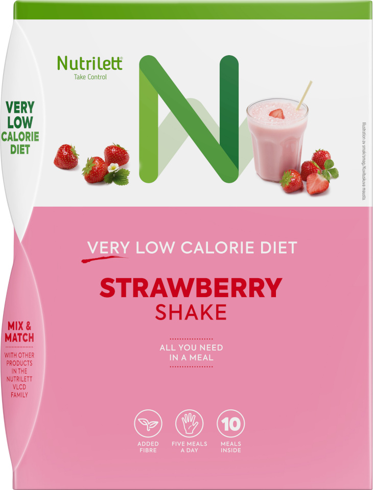 Nutrilett toidukorra asenduskokteil VLCD Strawberry Shake, 35g, 10-pakk