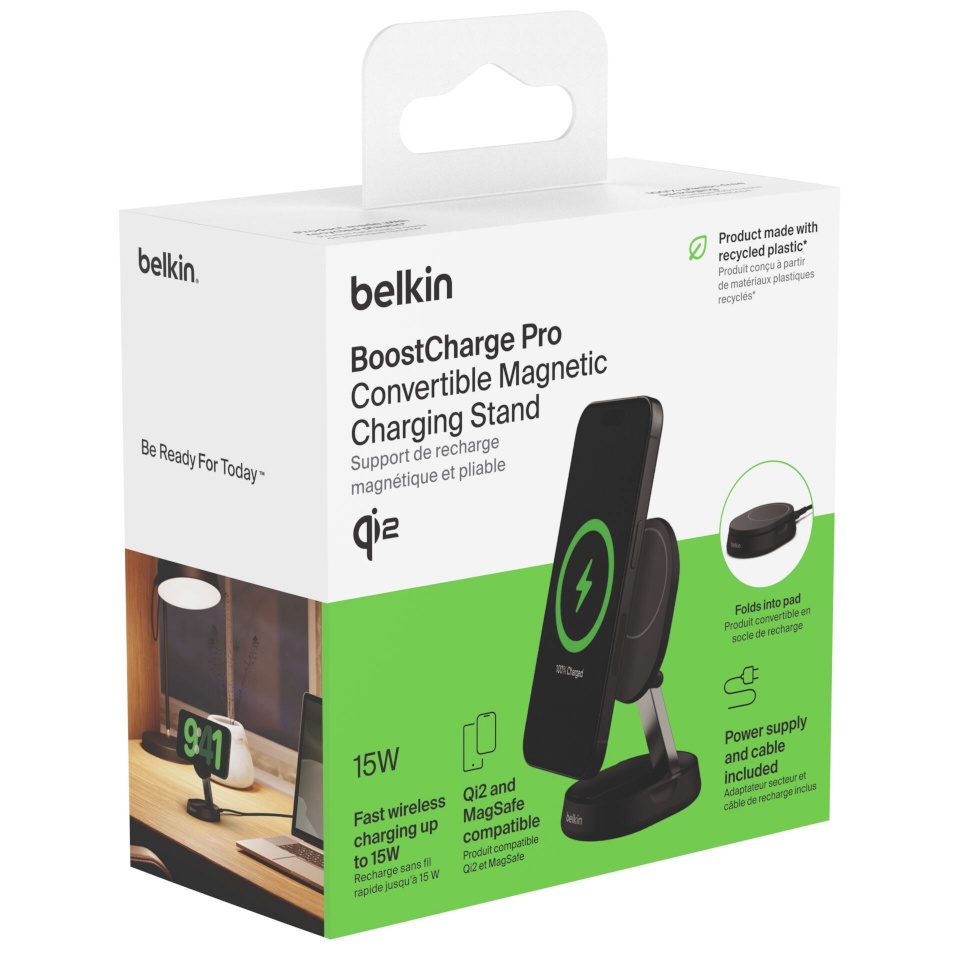 Belkin juhtmevaba laadija BOOST Charge Pro Qi2 15W magnetic Charger bla. WIA008vfBK