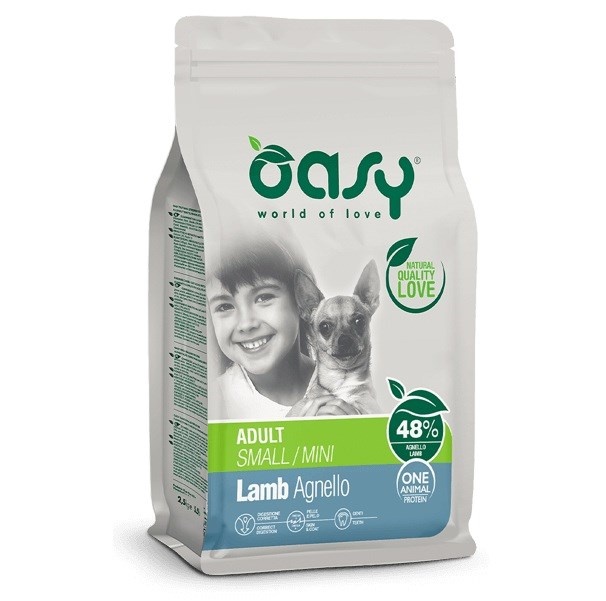 Oasy kuivtoit koerale One Animal Protein Adult Small/Mini Lamb, 2,5kg