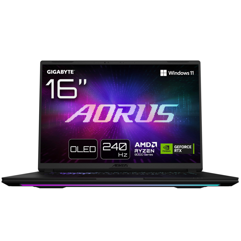 GigaByte sülearvuti AORUS MASTER 16 8XJJ4DEE64SP 16" QHD OLED 240 Hz Display, AMD Ryzen 9 8940HX, 32GB RAM, 1TB SSD, NVIDIA GeForce RTX 5070 Ti, Windows 11 Pro