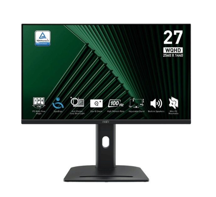 MSI monitor PRO MP275QPG 27 cali LED/WQHD/Flat/100Hz/must