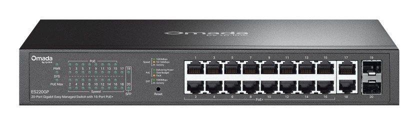 TP-Link switch OMADA ES220GP network Managed Gigabit Ethernet (10/100/1000) Power over Ethernet (PoE) must