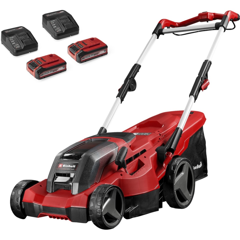 Einhell muruniiduk akutoitega 4326622 Cordless Lawn Mower Set GE-CM 36/37 Li, 36 Volt (2x18 V), punane/must