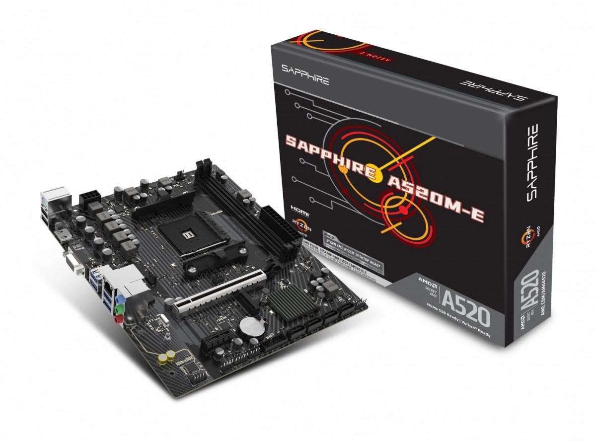 Sapphire emaplaat Sapphire A520M-E AMD,AM4,DDR5,MATX