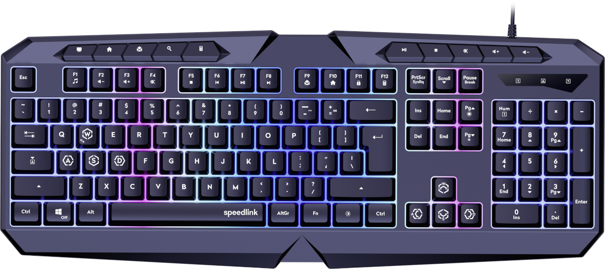 Speedlink klaviatuur Ludicium RGB Rainbow US (SL-670004-BK-US)