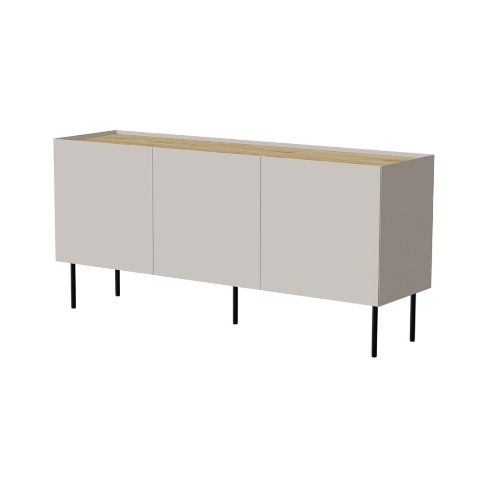 Cama Meble puhvetkapp FELLINI chest of drawers 150x40x70 cashmere + oiled oak top
