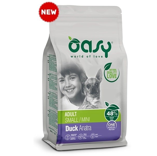 Oasy kuivtoit koerale One Animal Protein Adult Small/Mini Duck, 2,5kg