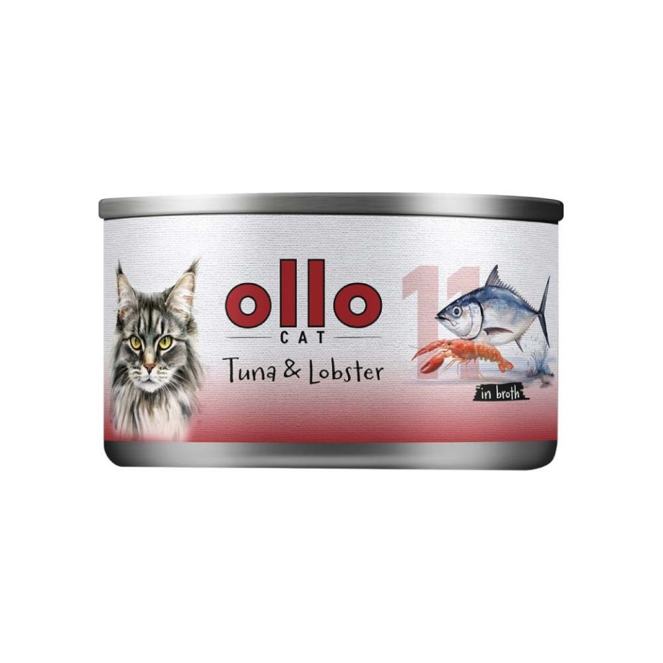 Ollo kassitoit Cat nr 11 Tuna & Lobster in Broth, 70g