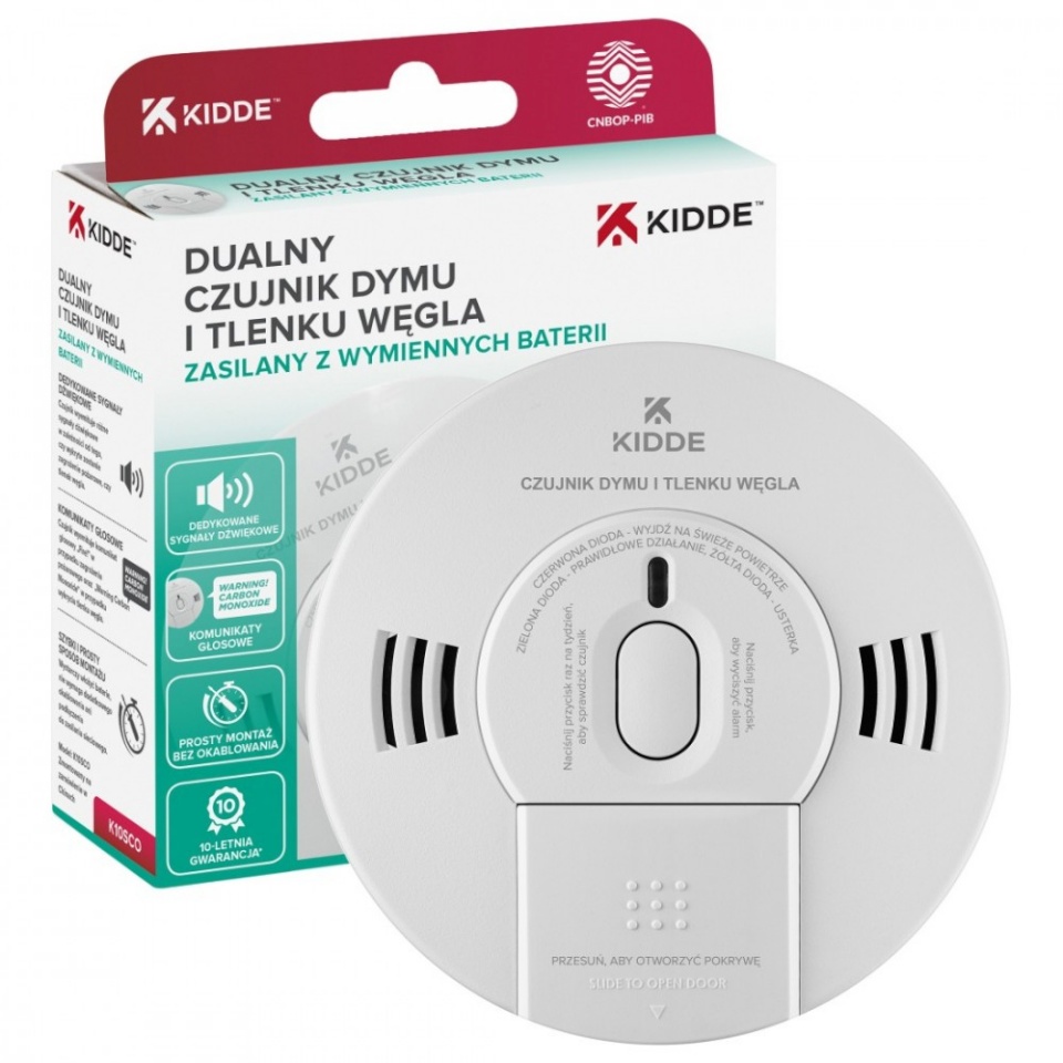 Kidde vingugaasiandur K10SCO Carbon Monoxide and Smoke Sensor, valge