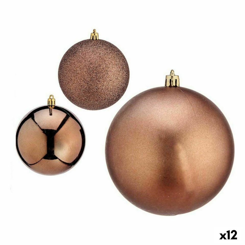 Krist+ Jõulukuulide komplekt pruun Plastmass 10 x 11 x 10 cm (12 Ühikut)