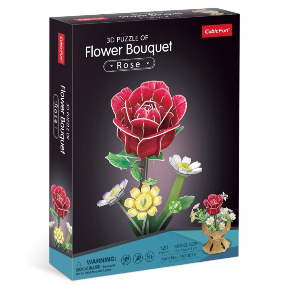 Cubic Fun pusle 3D Flower bouquet - Roses