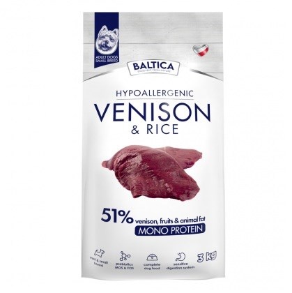 Baltica kuivtoit koerale Nutraceutic Hypoallergenic Small Breeds Venison with Rice, 3kg