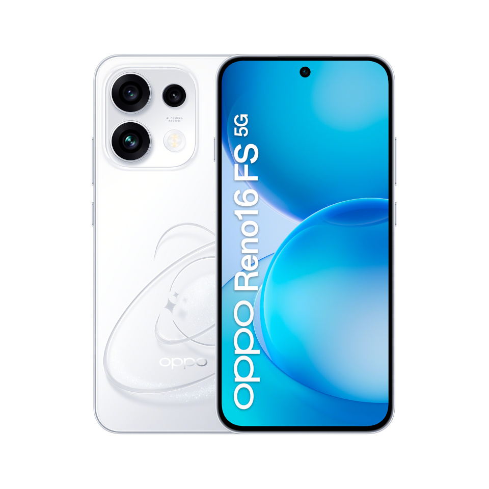 Oppo mobiiltelefon Reno16 FS 5G (CPH2859) (Pop valge) Dual SIM 6.57“ AMOLED 1080x2372/2.5GHz&2.0GHz/512GB/8GBRAM/Android16/microSDXC/5G |