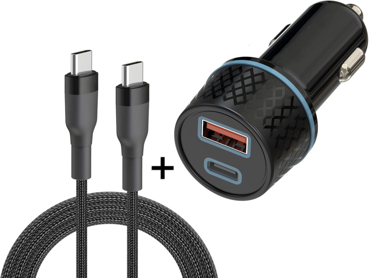Insmat autolaadija USB-C, 25 W, must