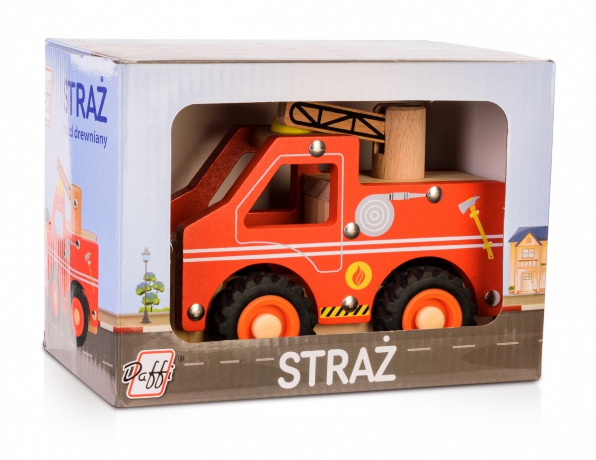 Daffi D-138 Wooden car with tires Fire brigade