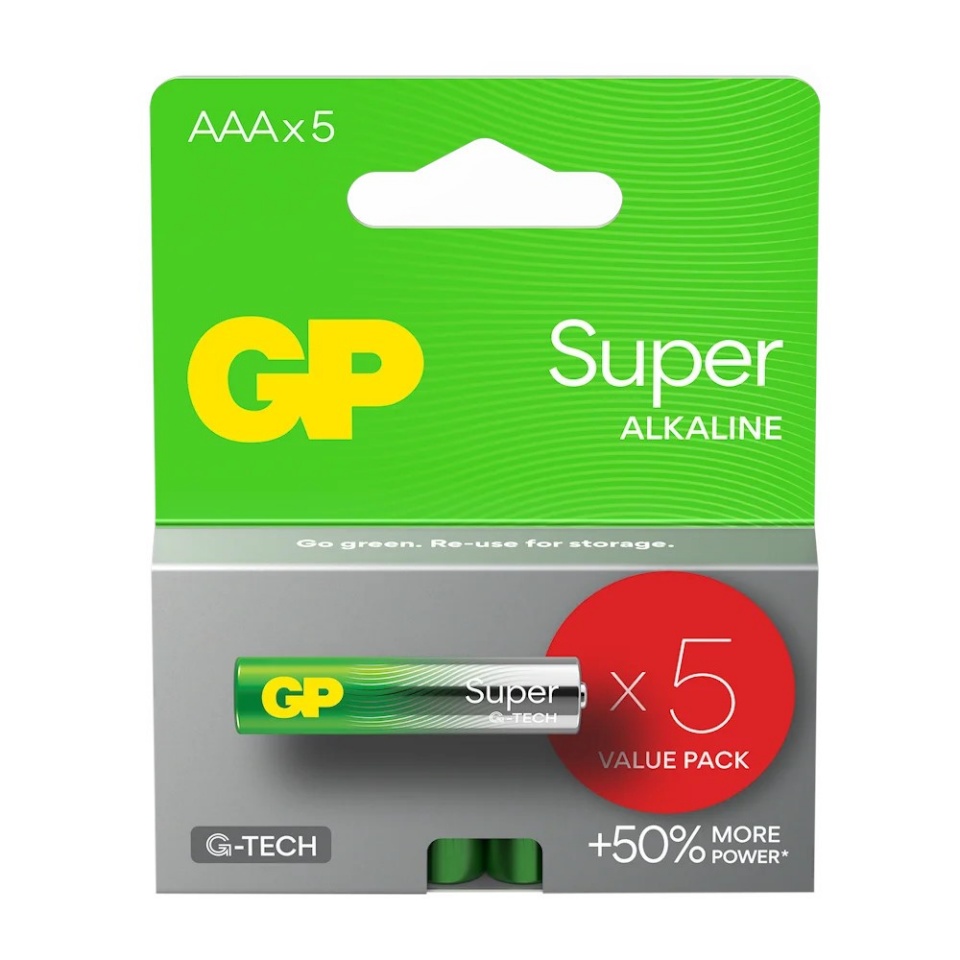 GP Battery patarei Alkaline LR03 /AAA GP SUPER 5tk.