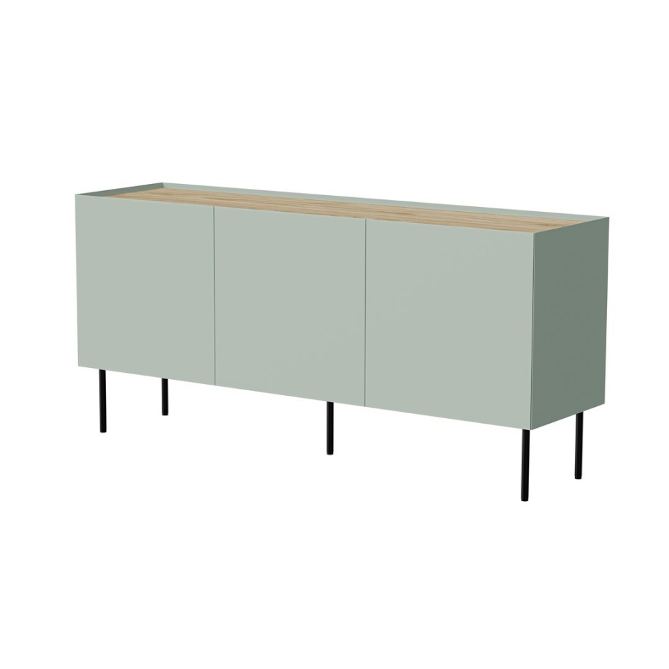 Cama Meble puhvetkapp FELLINI chest of drawers 150x40x70 olive + oiled oak top