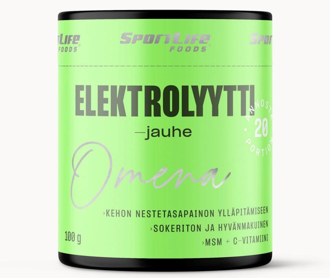 SportLife spordijoogapulber Electrolyte Powder, Apple, 100g