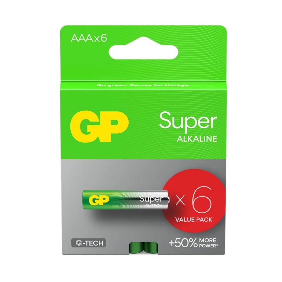 GP Battery patarei Alkaline LR03 /AAA GP SUPER 6tk.